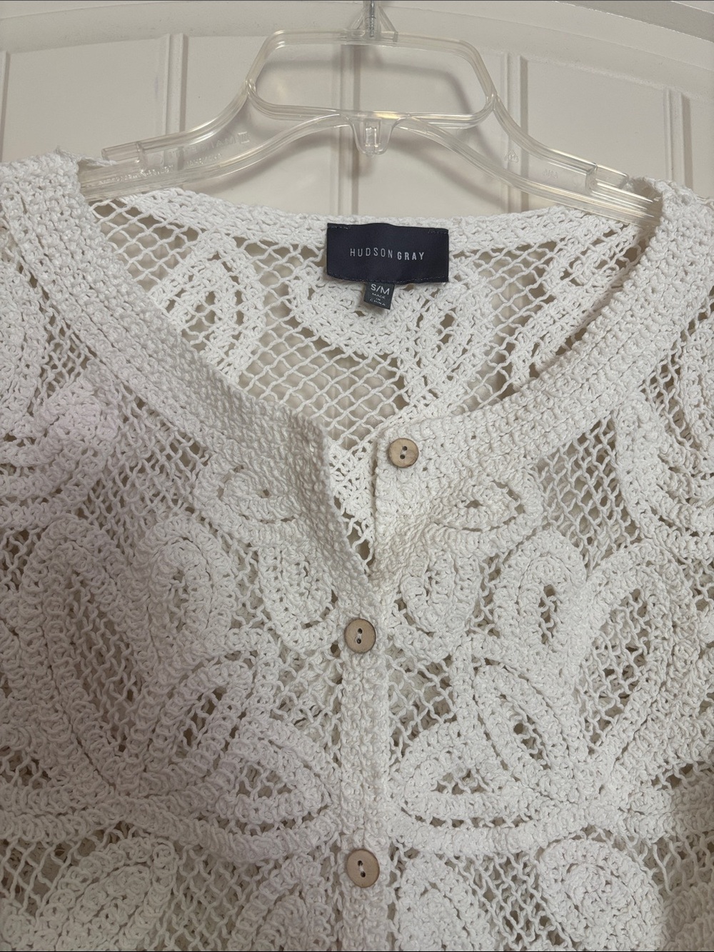 Hudson Gray White Crochet Cardigan - Picture 3 of 9